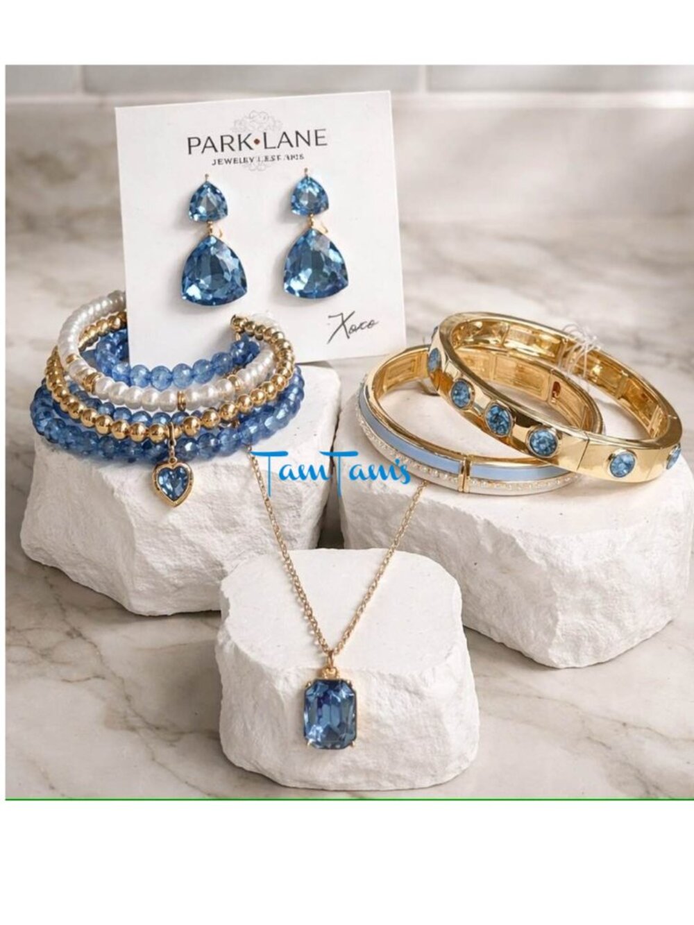 Park Lane Perry Sparkle Box 4 Pc Set Necklace Earrings Bracelets + Gem Bracelet